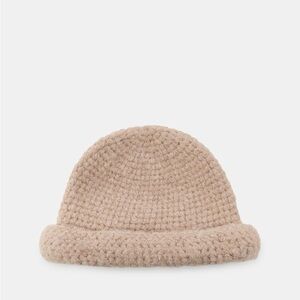New Zara chunky beanie hat in taupe brown medium